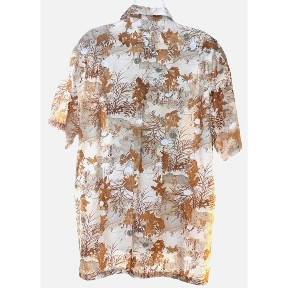 Liberty House of Hawaii Button Down Men XL Tan Vintage Floral Aloha Shirt Hawaii - Picture 3 of 9